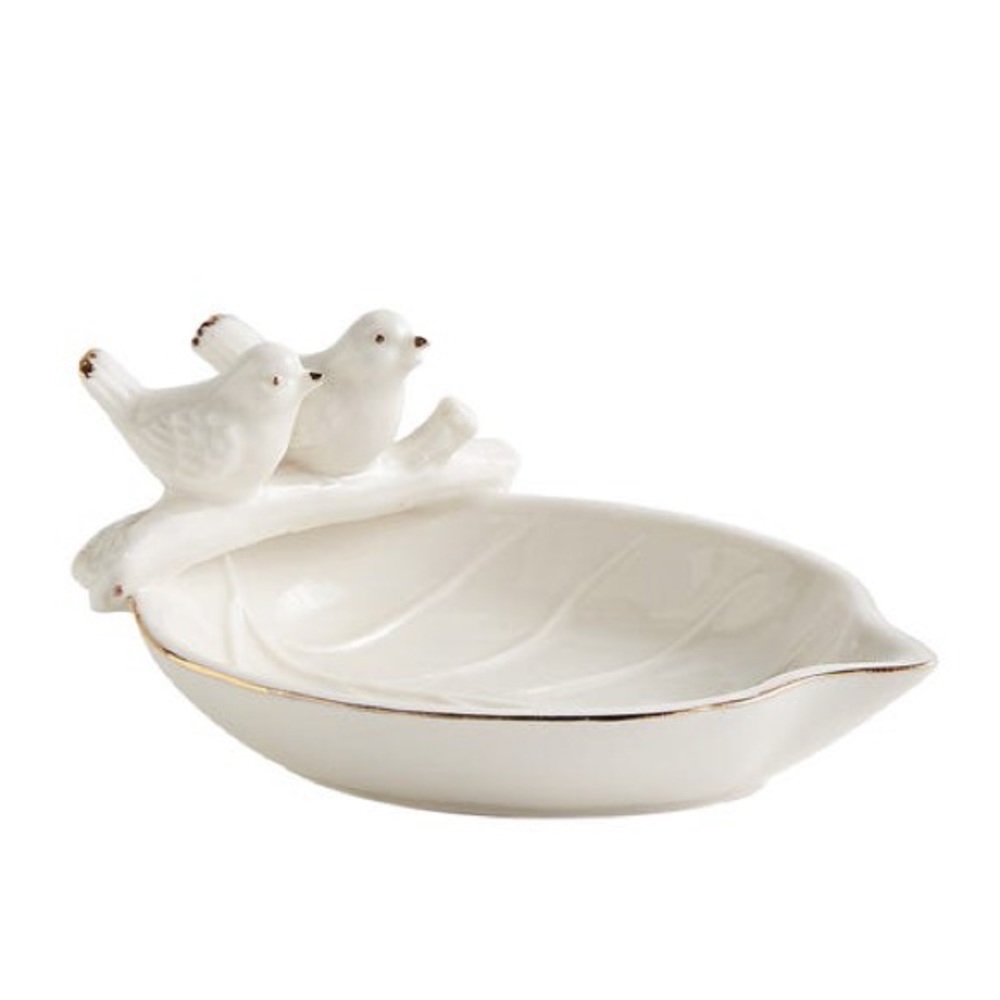 Ring Dish- Bird White & Gold Ring Dish Pier 1